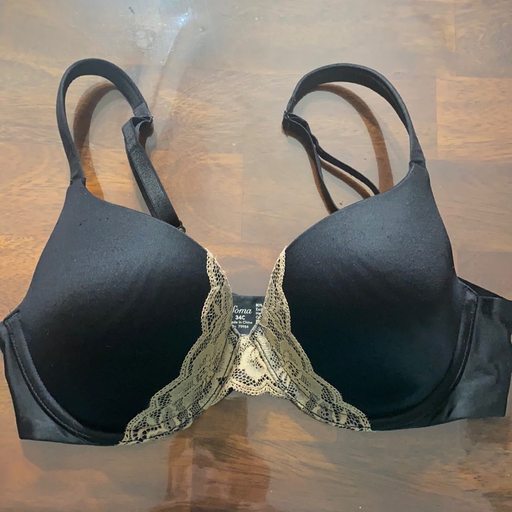 Soma Enhancing Shape Full Coverage Bra Lace Trim 34c